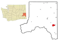 The location of Pullman in Washington