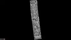 Trouvelot Crater, as seen by CTX camera (on Mars Reconnaissance Orbiter). Major features are labeled.