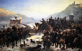 Blücher's Rhine-crossing at Kaub, by Wilhelm Camphausen