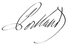 Cursive signature in ink