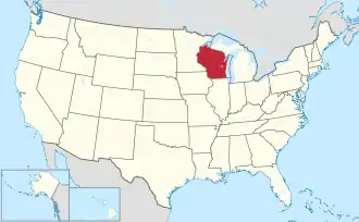 Location of Wisconsin within the United States