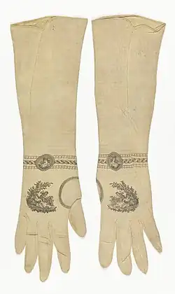 A woman's suede gloves, England, c. 1820