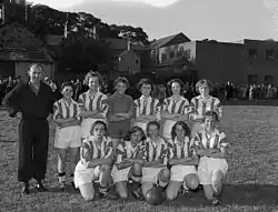 Image 25A Welsh women's football team pose for a photograph in 1959 (from Women's association football)