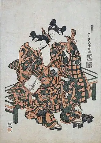 Kabuki actors Onoe Kikugoro I and Nakamura Kiyosaburo