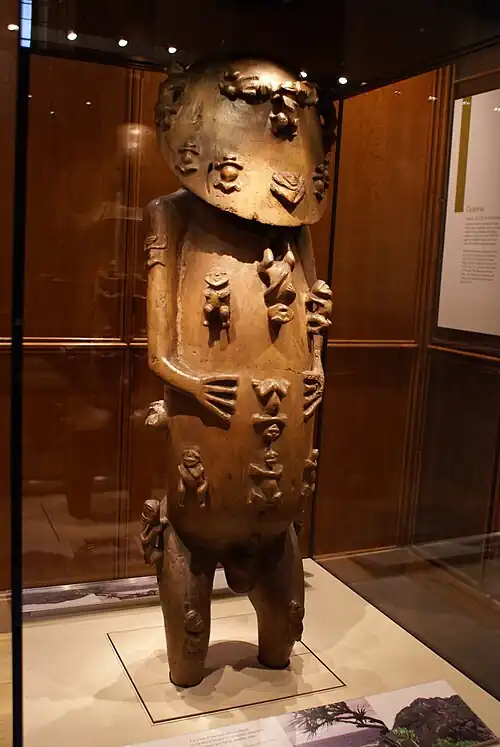 Statue of A'a from Rurutu; probably 18th century; wood; height: 117 cm; British Museum[111]