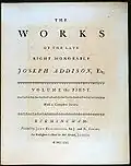 Volume One of The works of Joseph Addison (1761)