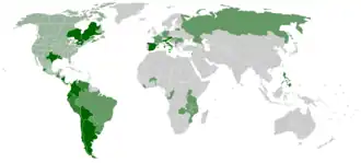 Image 13Worldwide presence of Radio Maria broadcasters (from Radio broadcasting)