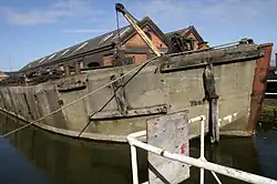 WW2 concrete barge at the National Waterways Museum, Ellesmere Port, Cheshire, UK