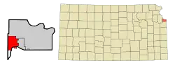 Location within Wyandotte County and Kansas