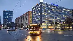 Oxygen office building and Hanza Tower skyscraper in Śródmieście-Północ.