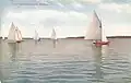 Yacht Racing On Lake Geneva, postcard
