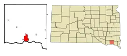 Location in Yankton County and the state of South Dakota