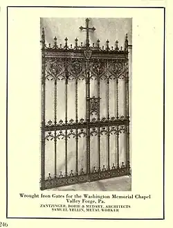 Harrison Memorial Gates (1918), Washington Memorial Chapel, Valley Forge, Pennsylvania