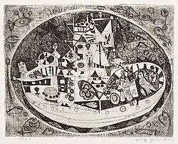 "Ship and Storm" (1949), etching