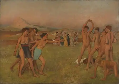 Young Spartans Exercising, c. 1860 by Edgar Degas