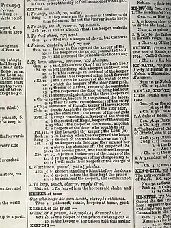 An entry in Young's Analytical Concordance