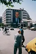 Assad's portrait on the Yousef al-Azma Square in Damascus.