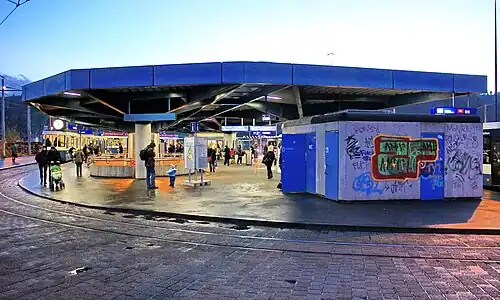 Surface tram and bus station (2009) before it was rebuilt in 2010.