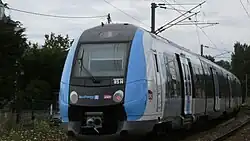 Z 50000 in the new Île-de-France Mobilités livery on Transilien Line H at Bessancourt station