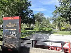 Sign for the plaza, 2021