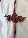 Zeppelin bend where the ends are secured with a stopper knot each