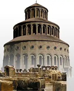 Exterior Reconstruction overlaid on ruins by Toramanian
