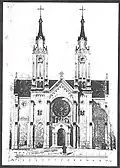 Initial project of the church with towers, 1907