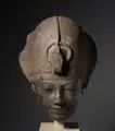 A statue head of Amenhotep III collected by the Cleveland Museum of Art. The image was created during his reign.