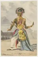 An illustration of Javan (Cirebonese) street-dancer in Cirebon